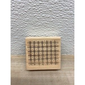 Unbranded Square And Dots Wood Mounted Rubber Stamp